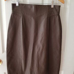 Vintage Toffs brown leather skirt